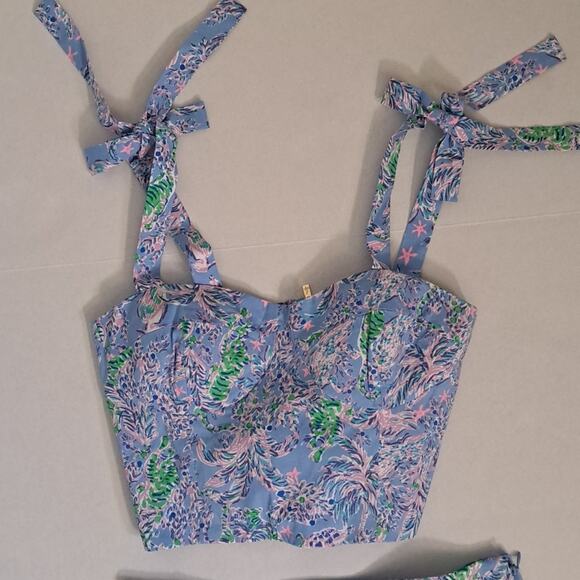 Lilly Pulitzer Rosalie Skirt Set Blue Peri The Turtle Package 8 - Picture 8 of 12